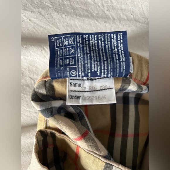 Vintage Burberrys Reversible A Line Cotton Beige Tartan Check Skirt UK 12 - Picture 5 of 16